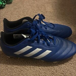 Adidas Royal Blue Soccer Shoes with White Stripes